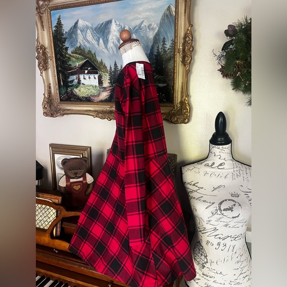 ❤️ Girls Christmas Red Plaid Long Sleeve Dress Size XXL NWT - Picture 5 of 5